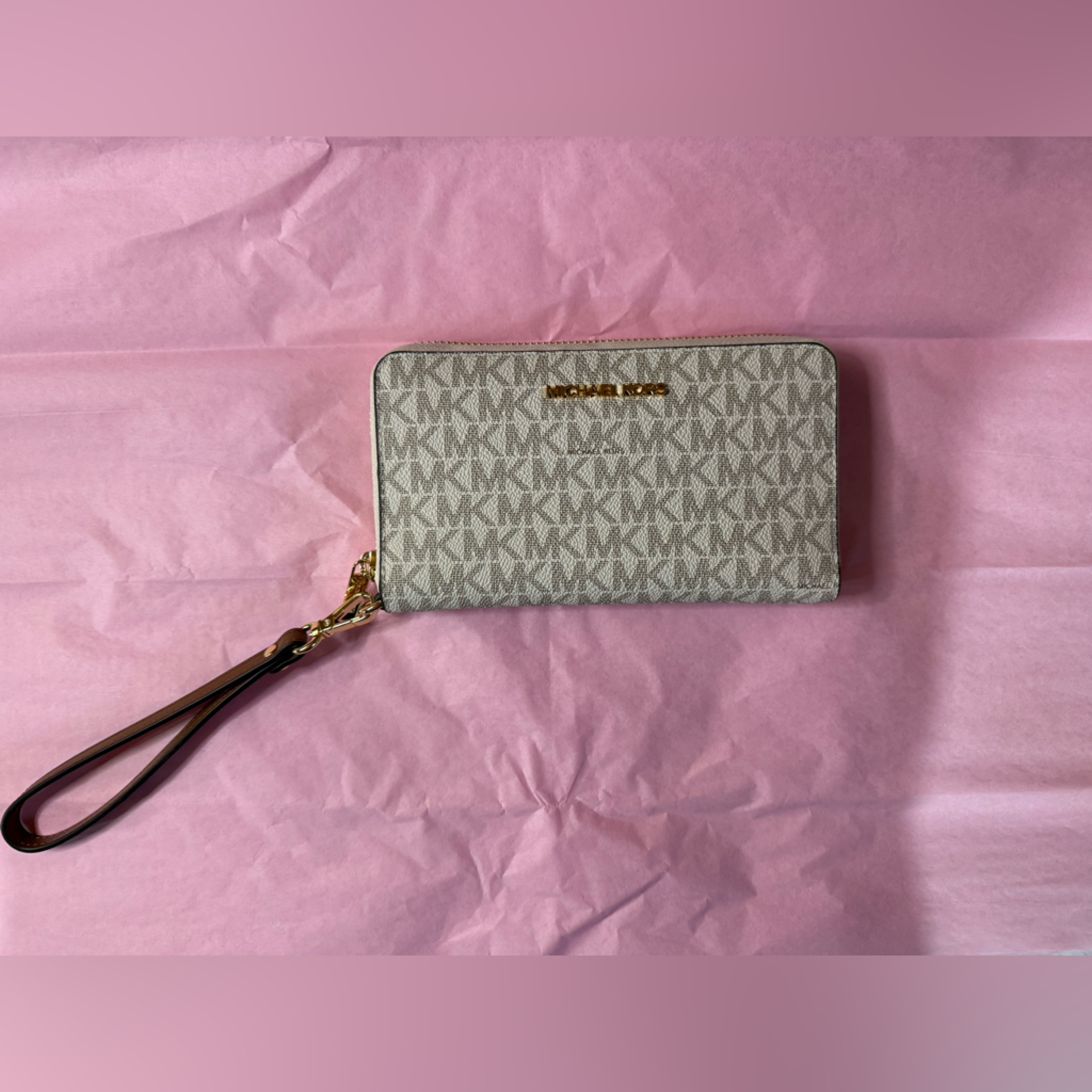 Nwt Michael Kors Brown And Cream Wallet